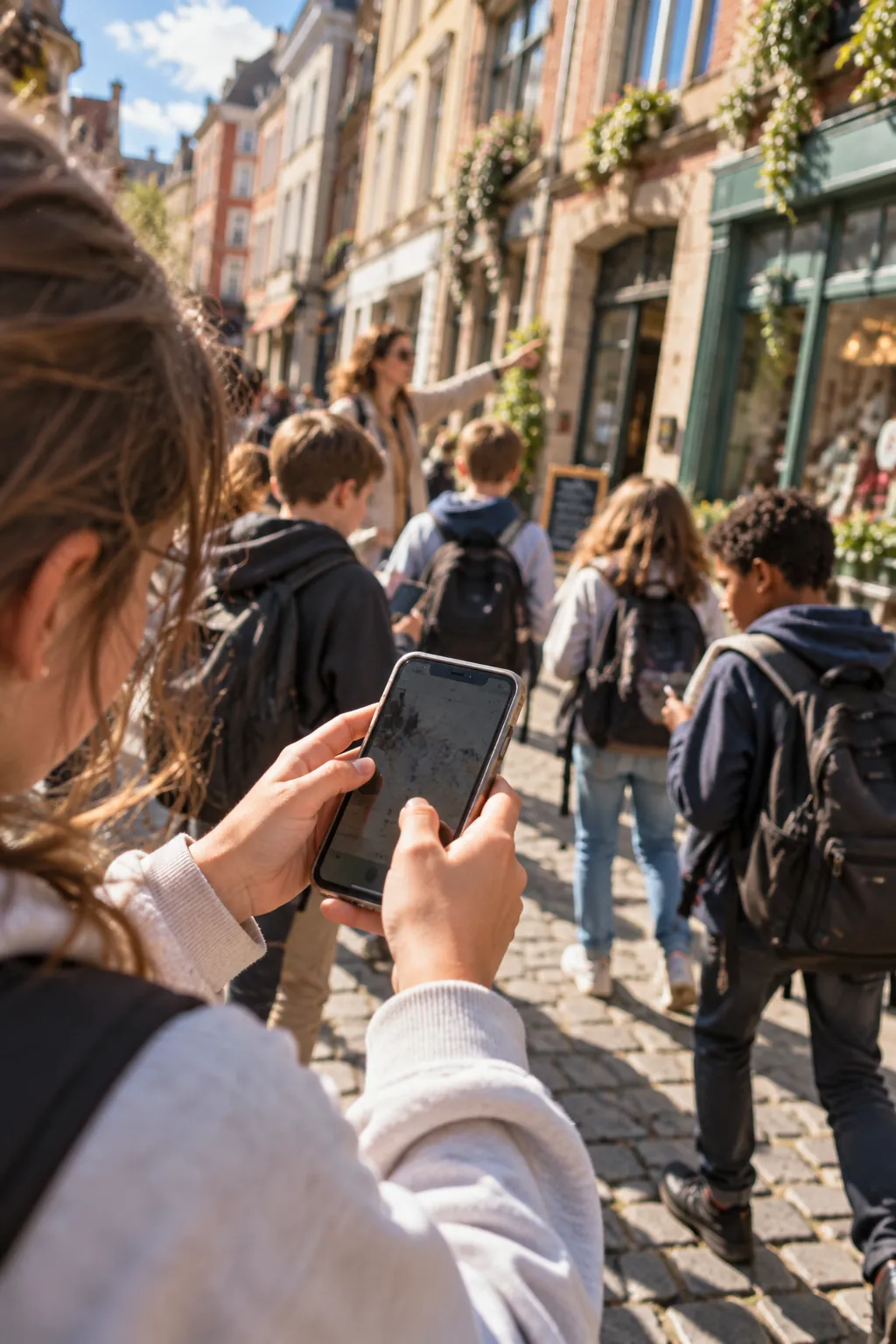 Des adolescents écoutent les explications d'une enseignante