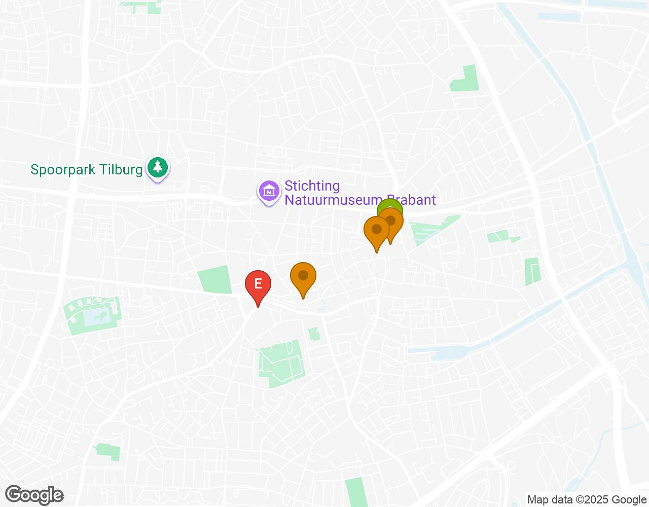 Carte interactive pour L'Affaire Walter Tilbourg indiquant le point de départ, le point d'arrivée et les points d'intérêt