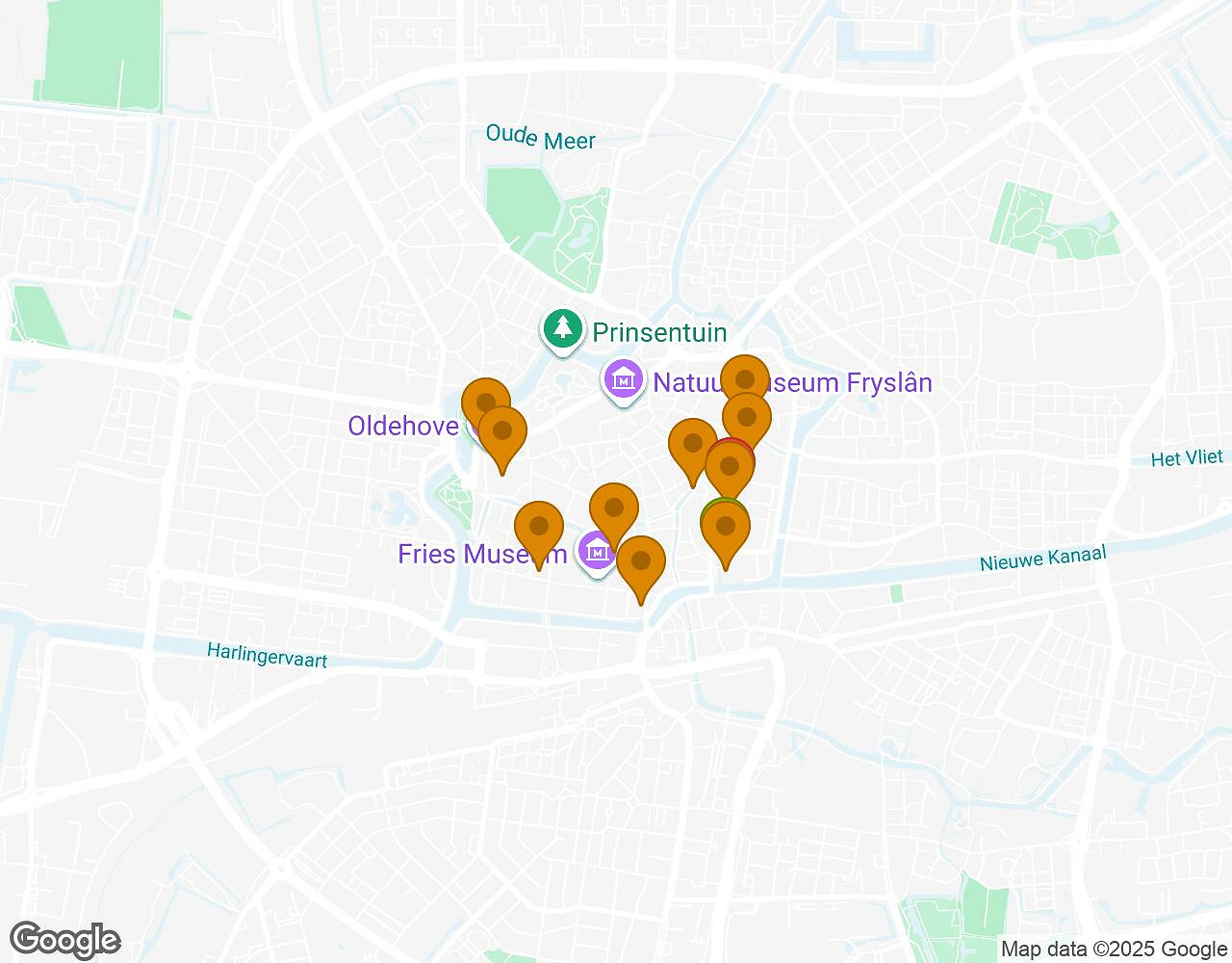 Carte interactive pour L'Affaire Walter LEEUWARDEN indiquant le point de départ, le point d'arrivée et les points d'intérêt