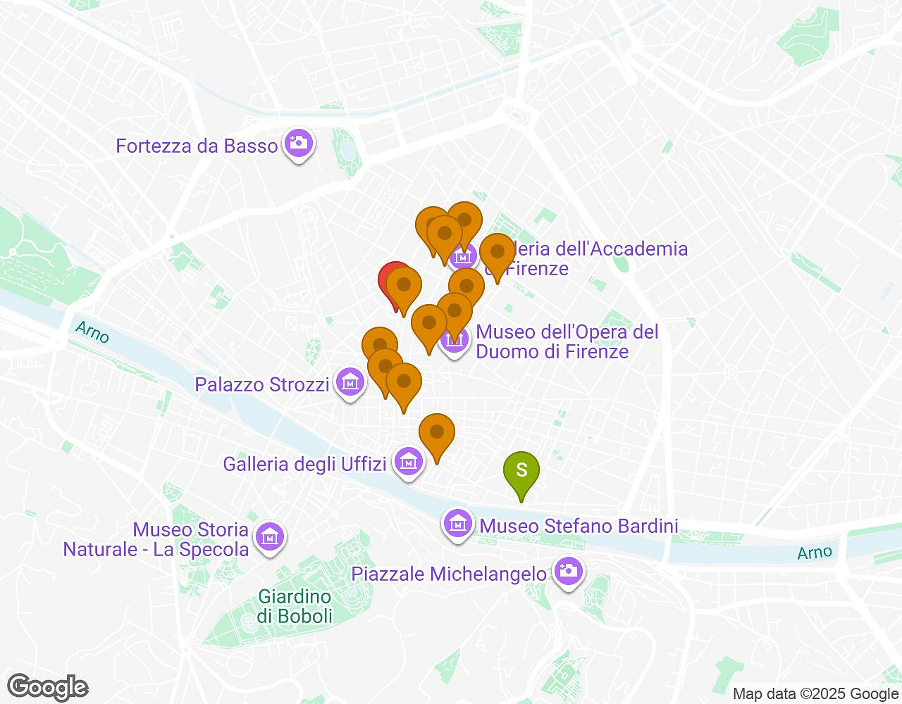 Interactieve kaart voor De Zaak Walter FLORENCE met startpunt, eindpunt en bezienswaardigheden