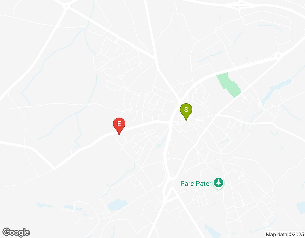 Carte interactive pour L'Alchimiste SOIGNIES indiquant le point de départ, le point d'arrivée et les points d'intérêt