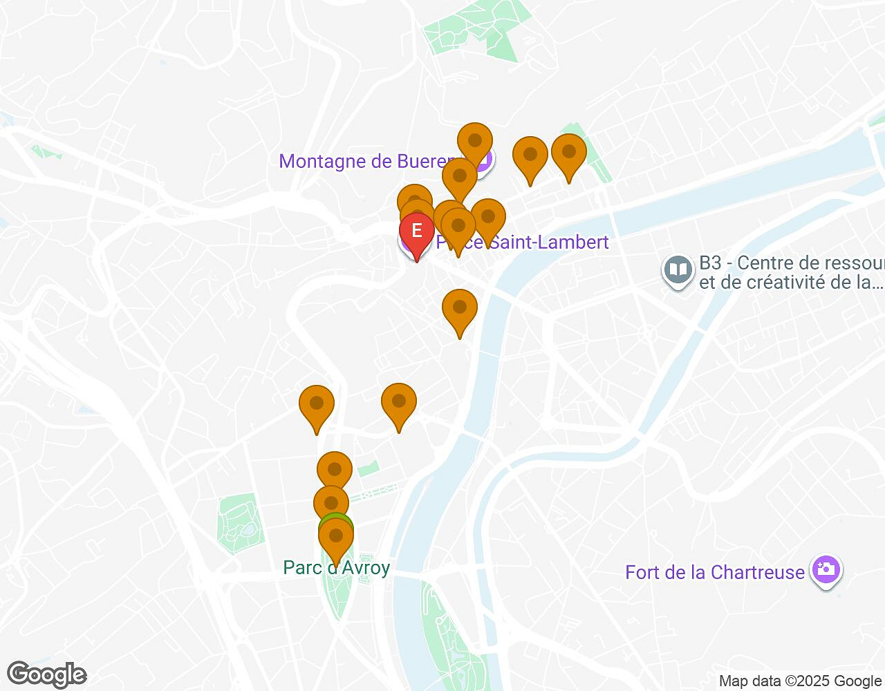 Interactieve kaart voor De Alchemist LUIK met startpunt, eindpunt en bezienswaardigheden