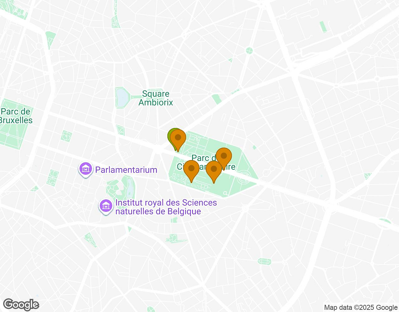 Interactieve kaart voor Peter Pan BRUSSEL met startpunt, eindpunt en bezienswaardigheden