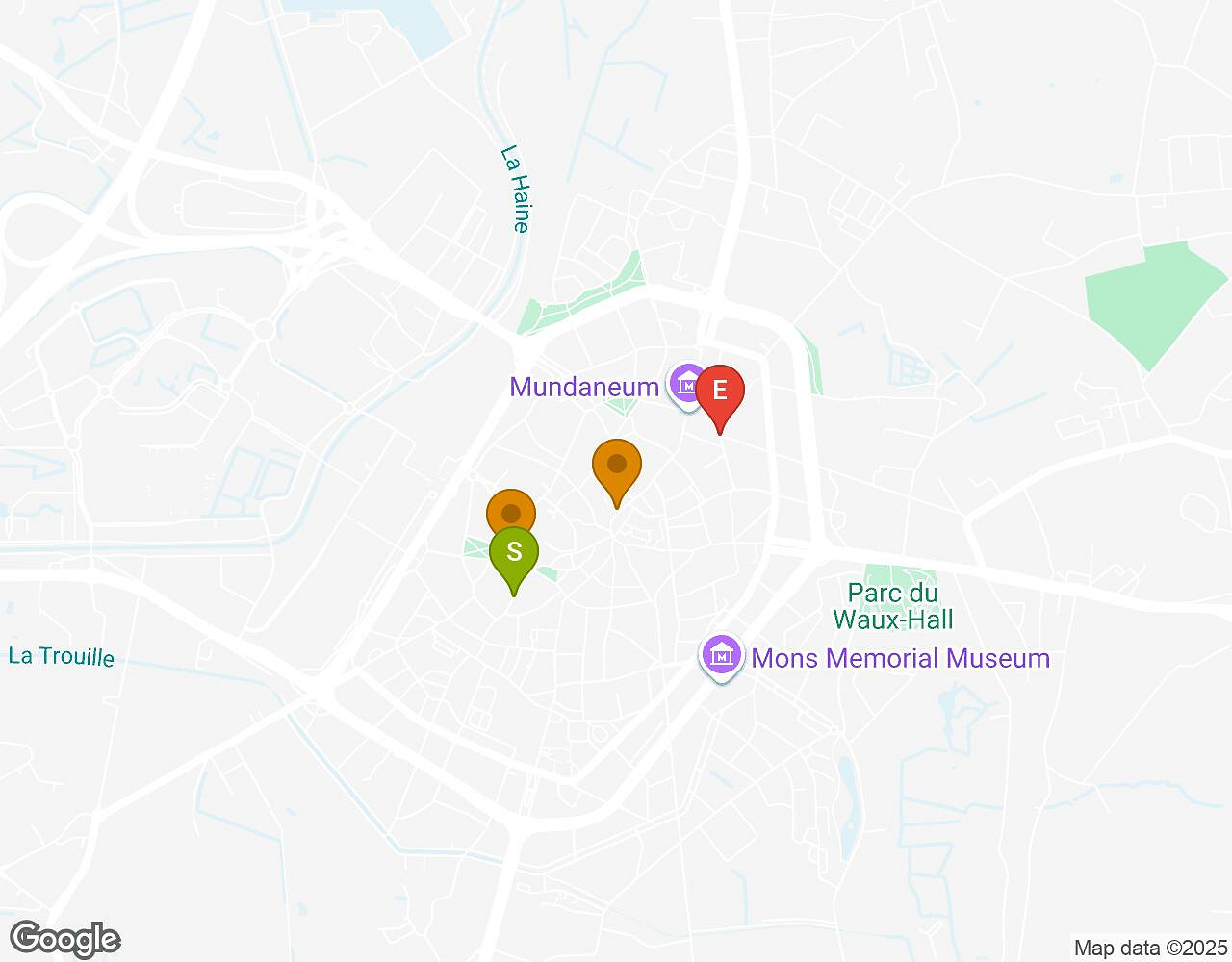 Interactieve kaart voor De Zaak Walter MONS met startpunt, eindpunt en bezienswaardigheden