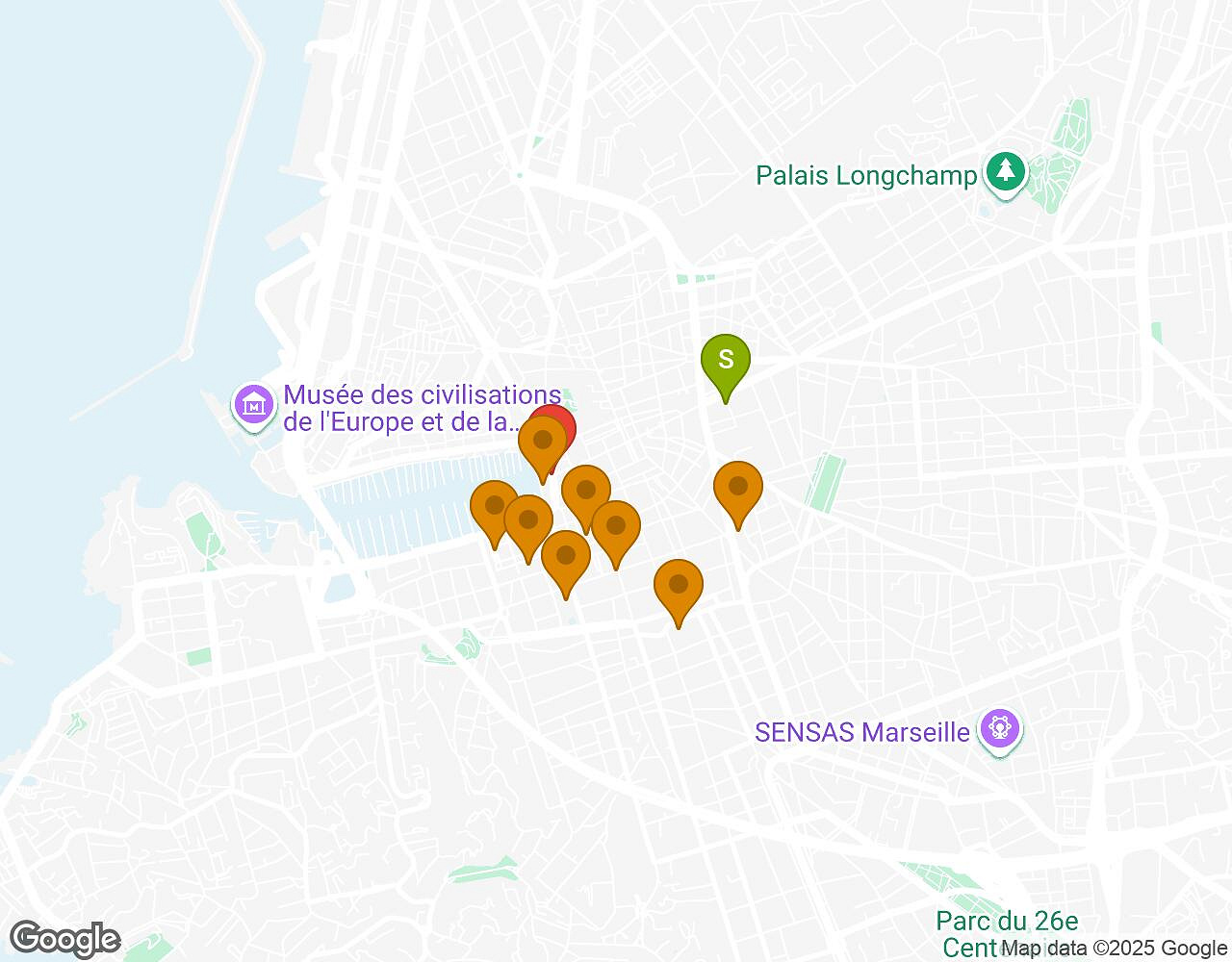 Interactieve kaart voor De Zaak Walter MARSEILLE met startpunt, eindpunt en bezienswaardigheden