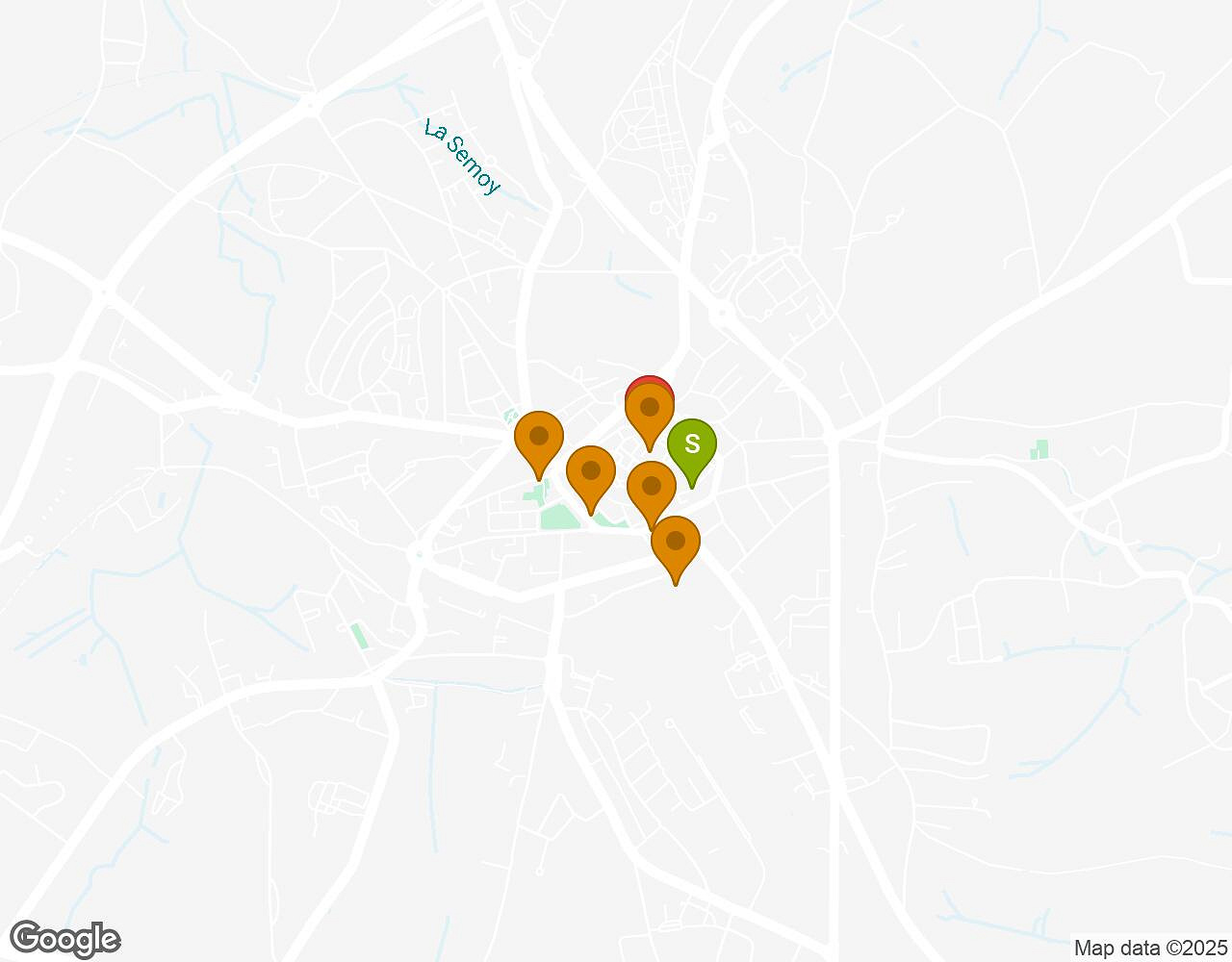 Carte interactive pour Zombie Invasion ARLON indiquant le point de départ, le point d'arrivée et les points d'intérêt