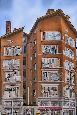 Fresque « La bibliothèque de la cité »