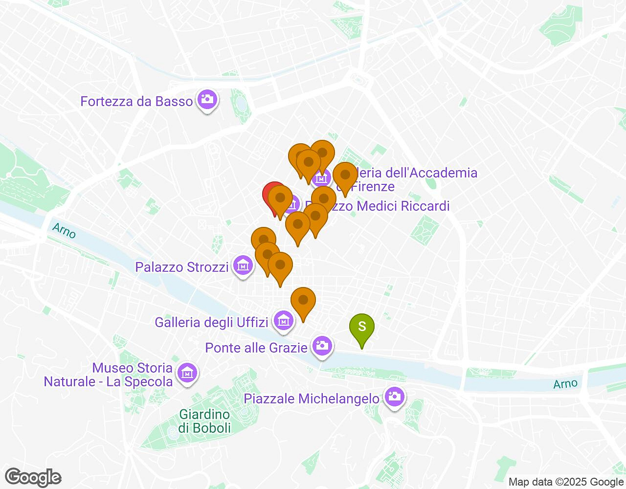 Interactive map for The Walter Case FLORENCE showing start point, end point and points of interest