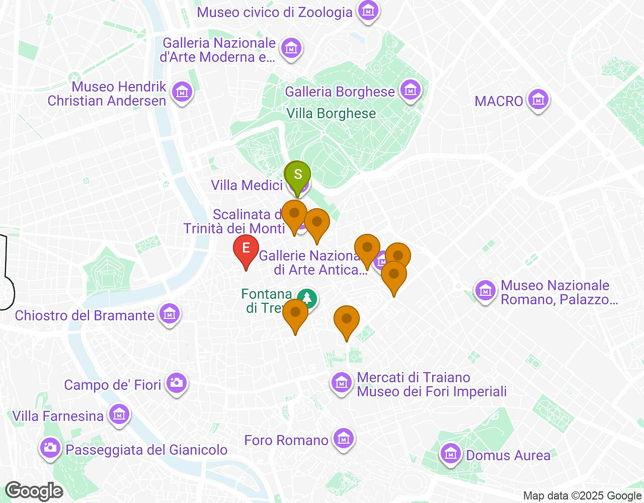 Interactive map for The Walter Case ROMA showing start point, end point and points of interest