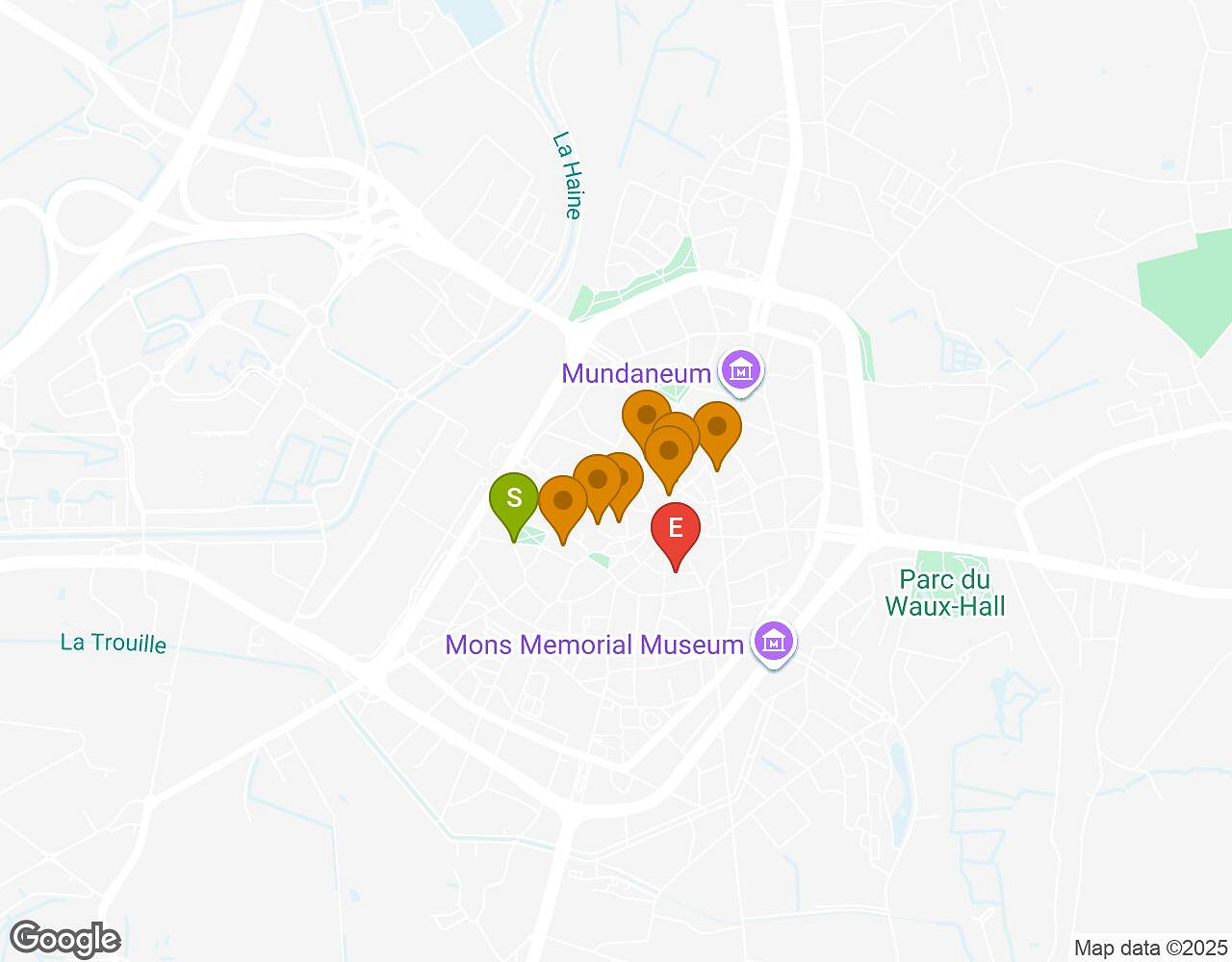 Interactive map for The Alchemist MONS showing start point, end point and points of interest