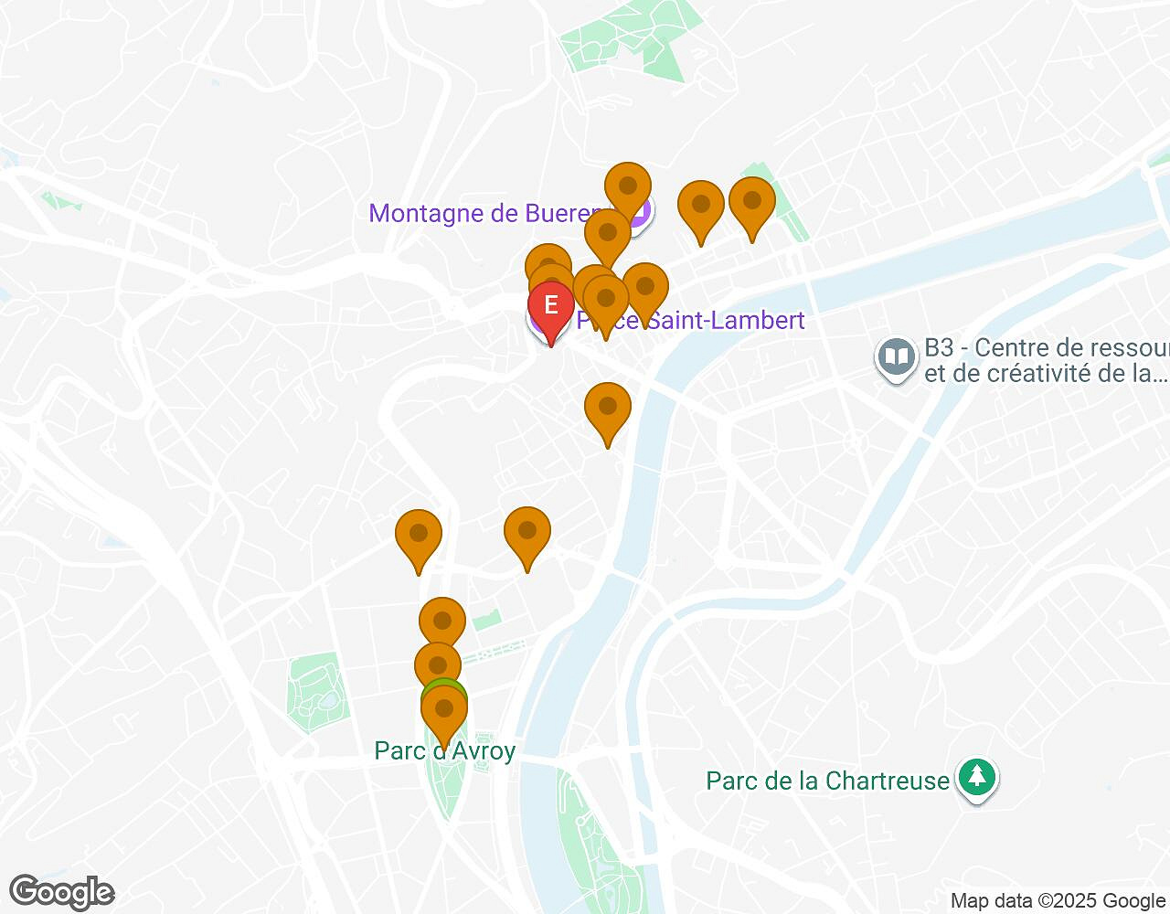 Interactive map for The Alchemist LIEGE showing start point, end point and points of interest