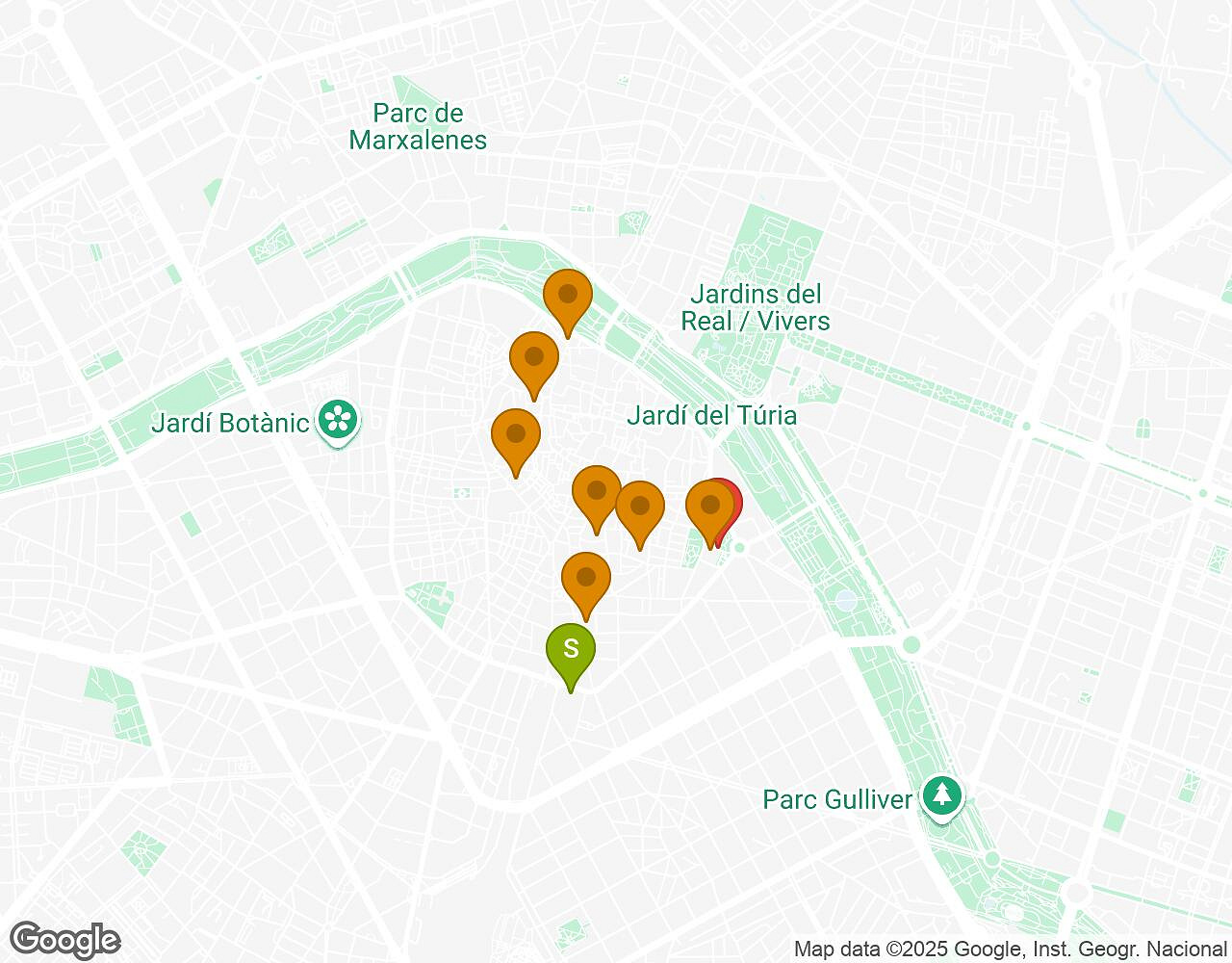 Interactive map for The Alchemist VALENCIA showing start point, end point and points of interest