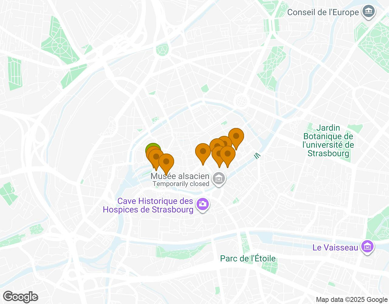 Interactive map for Peter Pan STRASBOURG showing start point, end point and points of interest