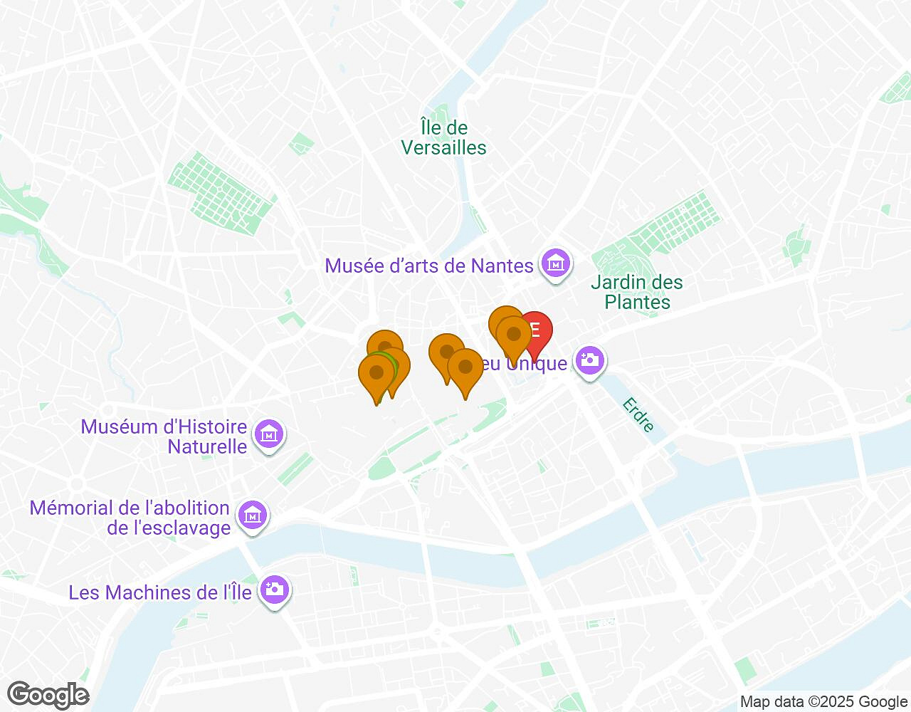 Interactive map for Peter Pan NANTES showing start point, end point and points of interest