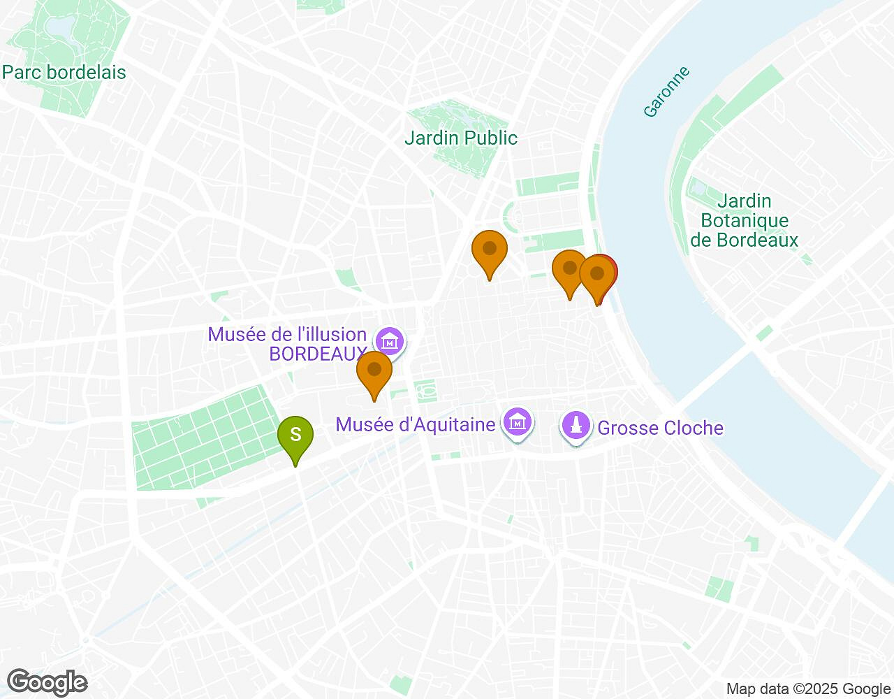 Interactive map for The Walter Case BORDEAUX showing start point, end point and points of interest