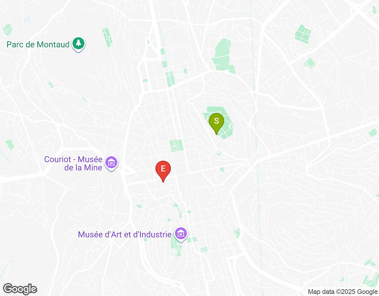 Interactive map for L'alchimiste SAINT-ETIENNE showing start point, end point and points of interest