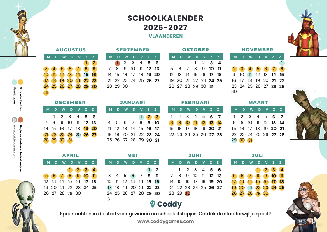 calendrier scolaire 2026-2027 Flandre